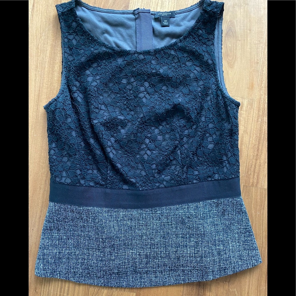 Ann Taylor Petite Peplum Sleeveless Top
